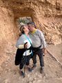 Elizabeth and I at the final Bright Angel tunnel, about 1/2 mile down the trail, just before sunset