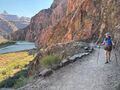 Tammy looking back at the Colorado River